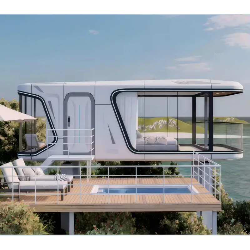 Customized Extendable Prefabricated Capsule Container House Sandwich Panel Easily Moved Breathable Design for Home & Villa Use - Image 3