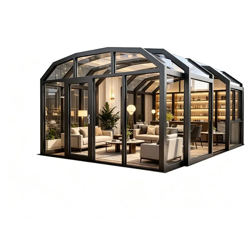 Modern Design Portable Residential Aluminum Alloy Telescoping Glass House Outdoor Sun Room Insulated Mobile Sunroom Retractable - Image 2