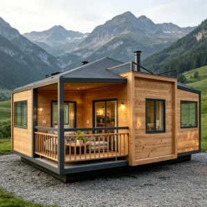 Customizable Cold-Resistant Foldable House, Steel Structure Frame, Off-Grid Work and Family Living, Modular Prefab Cabin