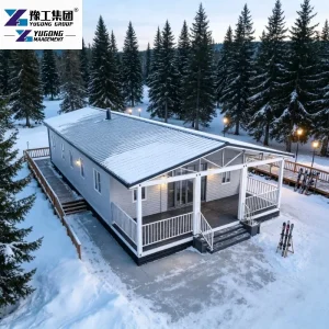 40Ft Prefab Fold House Fold Out Tiny House solid steel cabin for breeding farm construction site daily living