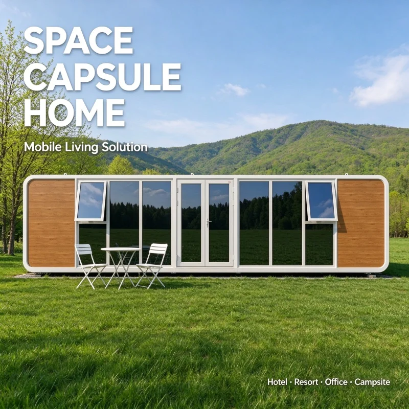 Apple Cabin Space Capsule Mobile Container House Prefab Modular Steel Bedroom Living Room Bathroom Park Office Villa