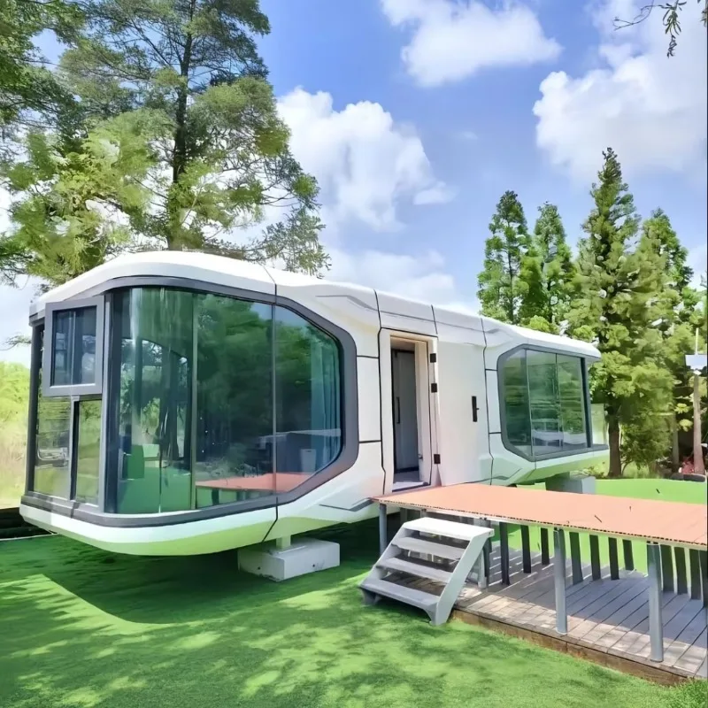 Customized Extendable Capsule House Space Prefabricated Capsule Container House Commercial Space Airship Pod - Image 3
