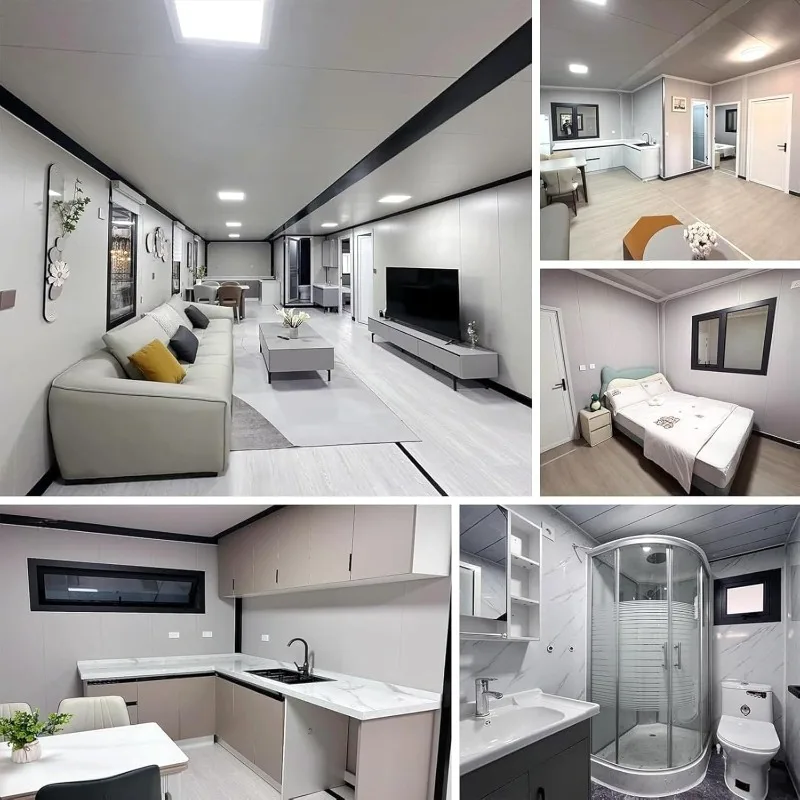 40Ft Prefab Fold House Fold Out Tiny House solid steel cabin for breeding farm construction site daily living - Image 5
