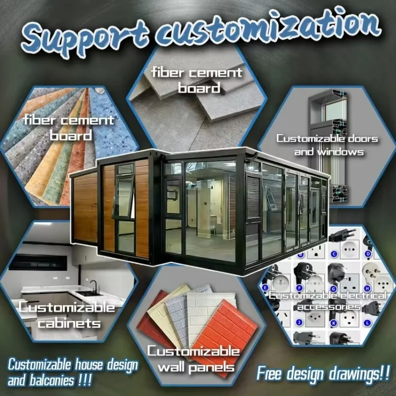 Custom Modern Luxury Expandable Container Prefabricated House with Kitchen Bedroom Folding Prefab Tiny Mobile House Homes Villa - Image 3